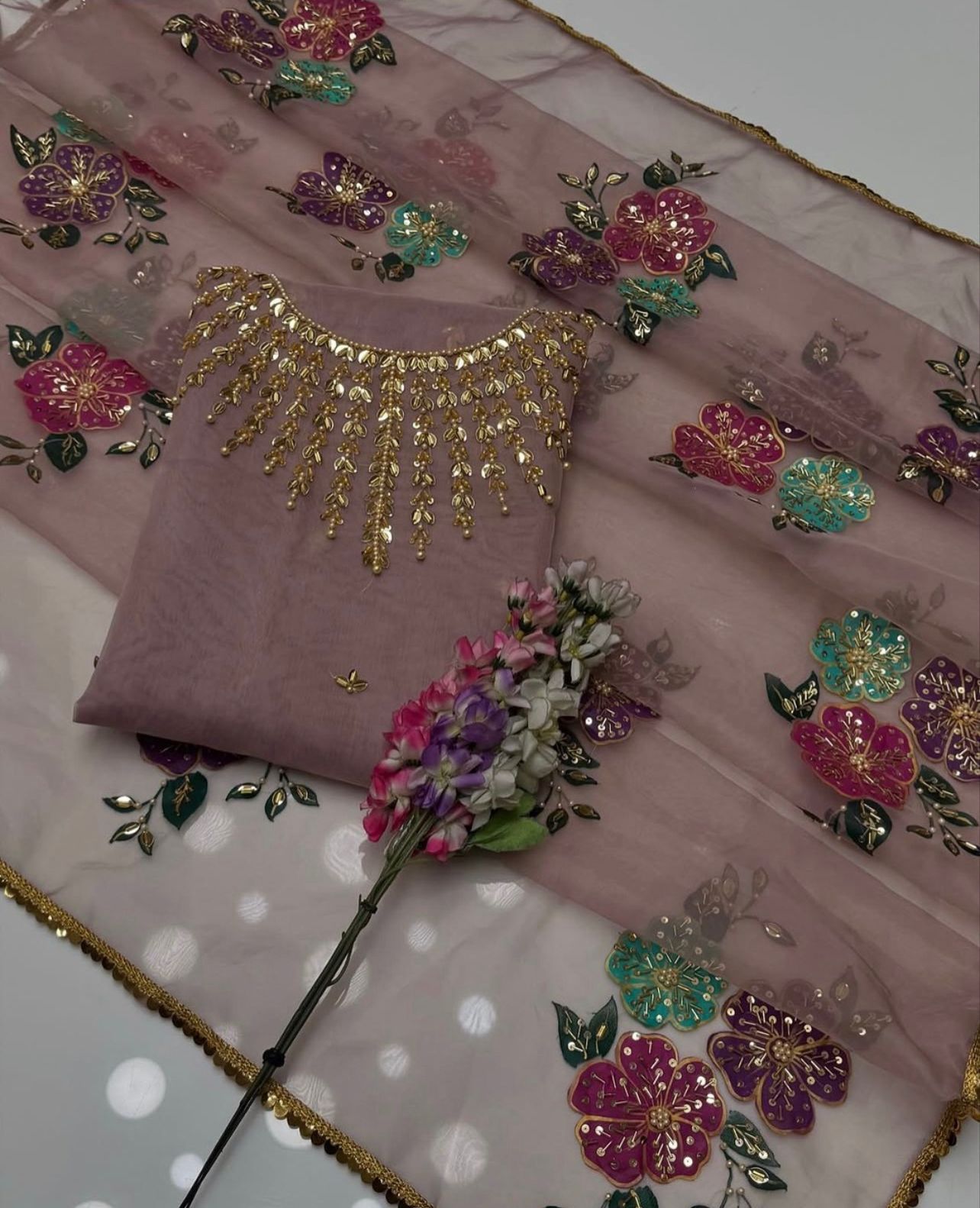 Organza zari work 2pc